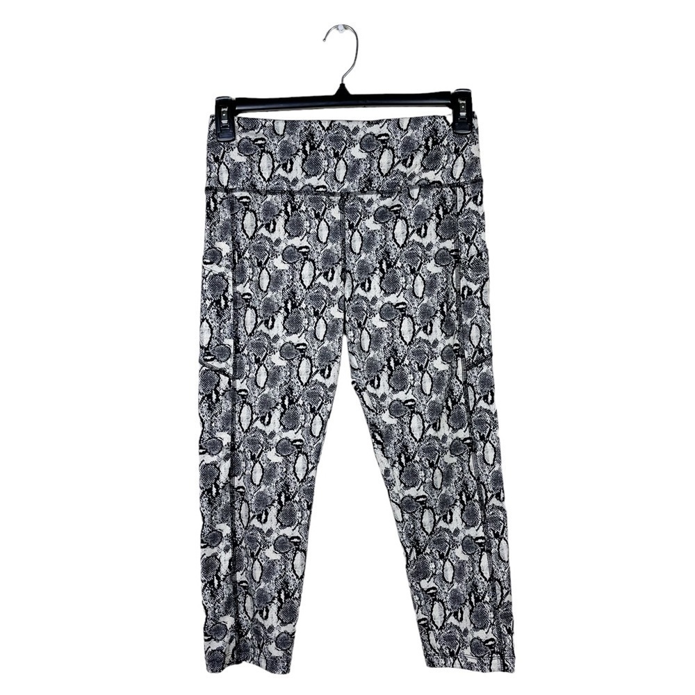 Cali Active Snakeskin Animal Print Cropped Leggings Activewear Yoga Size M